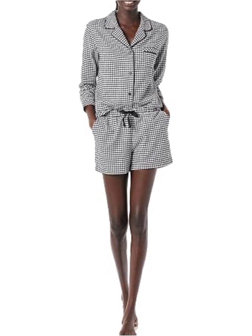 Amazon Essentials Black & White Gingham Short Pajama Set